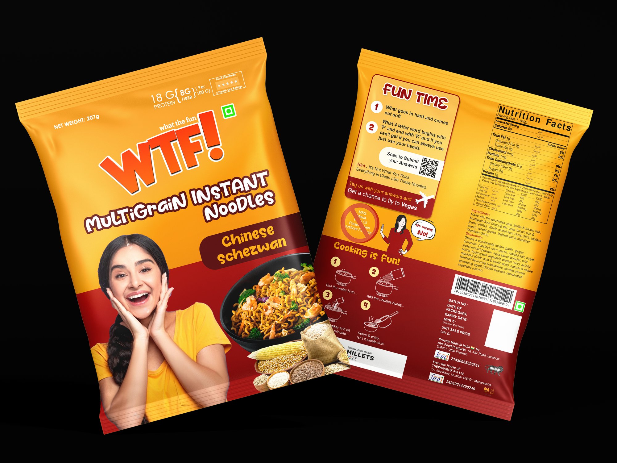 WTF! — millet-based instant noodle packaging